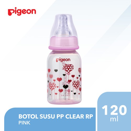 Pigeon Bottle Premium Clear PP 120ml - Pink